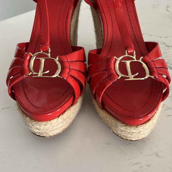 Christian Dior red wedge sandal - Picture 6 of 7
